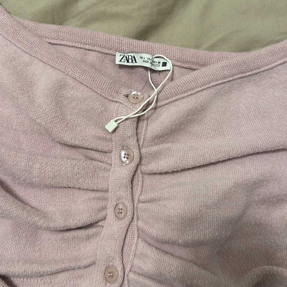 Zara purple lavender sweater knit crop top blouse jacket NEW Bloggers favorite - Picture 2 of 6